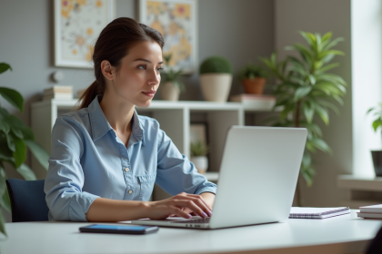 Jeune femme professionnelle travaillant dans un bureau moderne