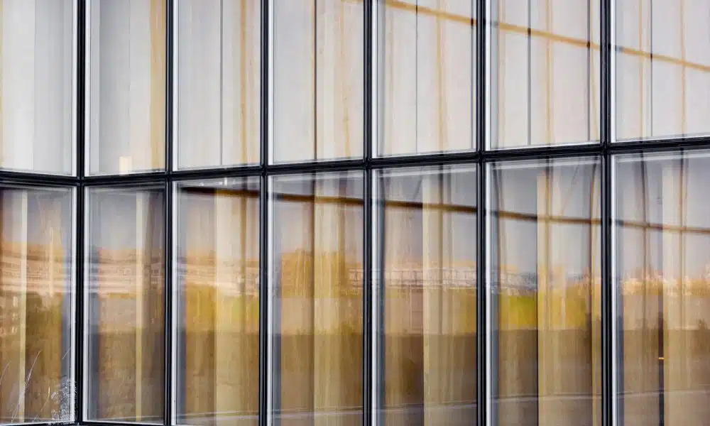 clear glass curtain wall