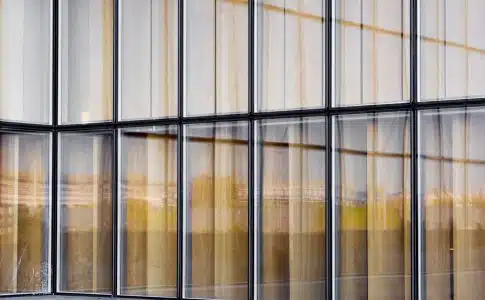 clear glass curtain wall